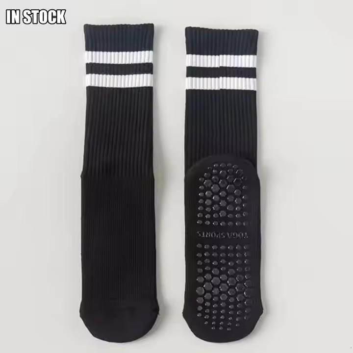 Women & Girls Crew Knitted Youth Spring Anti-Slip Grip Sports Socks-High Quality Pilates Athletic Socks
