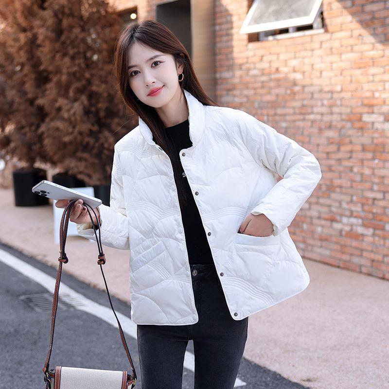 WTEMPO Stand Collar Solid Color Asymmetrical Jackets Women's Clothing Winter Loose Casual Tops Commuter Warm Coats