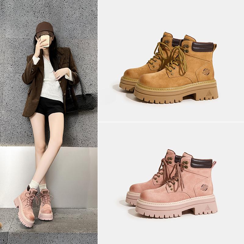 New Thick-soled Height-increasing Casual Boots Women's Shoes and Versatile Outdoor Sports Boots
