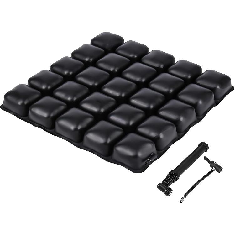 Air Inflatable Wheelchair Cushion, Pressure Relief Seat Cushion for Tailbone and Sciatica Pain, Portable Air Seat Pad with Pump- for Car, Office and M - 16.5 *16.5