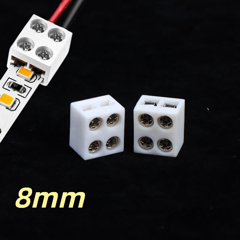 LED Strip Connector Kits 2/10Pcs 8mm 2Pin Screw Fixing No Soldering for Home DIY Decor