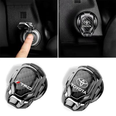 Car One-Click Start Buttons Protective Cover Emblem Decoration For Rav4 Corolla Camry Aqua Yaris Cross Auris TRD Hilux