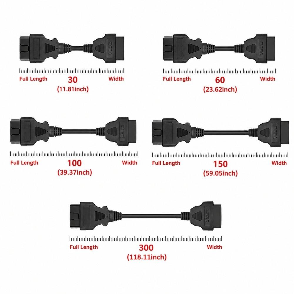 30/60/100/150/300cm OBD2 Extension Cable Male To Female ELM327 Scanner Adapter  for ELM327 Scanner