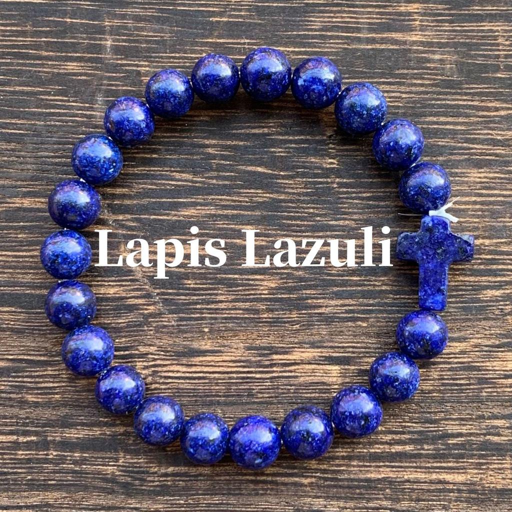 Natürliches Tigerauge, Grüner Aventurin, Türkis und Malachit Kreuz Perlenarmband