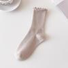 Women's Mid-Calf Ruffled Edge Socks, Autumn Japanese Style, Preppy Sweet Slouch Socks for Mary Jane Shoes