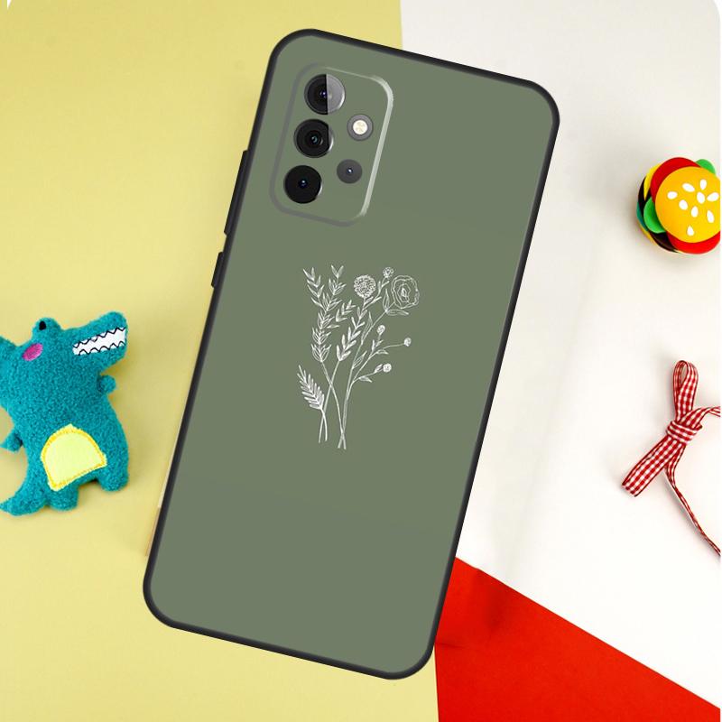 green aesthetic For Samsung Galaxy A54 A34 A14 A55 A35 A15 A53 A33 A13 A05 A06 A16 A22 A32 A52 Phone Case