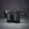 Hairdressing Scissor Pouch Portable Barber Tool Holster Leather Material Hairstylist Waist Bag for