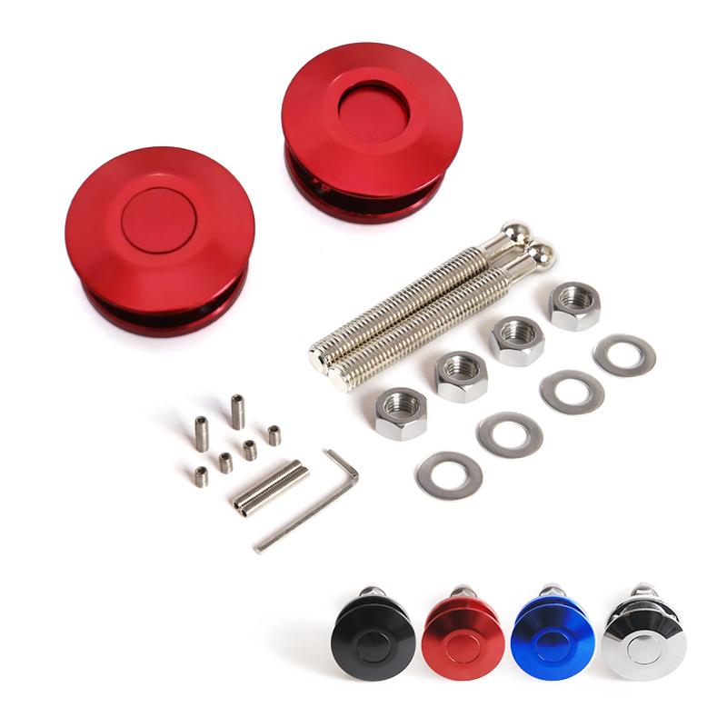 2 szt. Uniwersalny Zestaw Klipsów Blokujących Maskę z Przyciskiem Billet Szybkozamykacz do Samochodu Nowy Dla FORD Mustang 4.6L V8 96-04