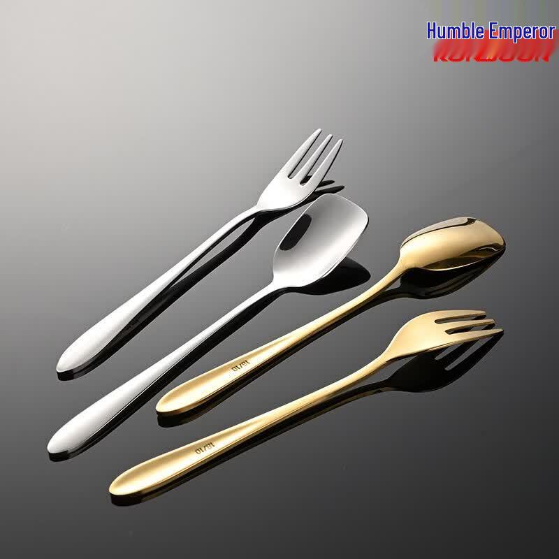 QianXing 304 Stainless Steel Golden Dessert Spoon Set
