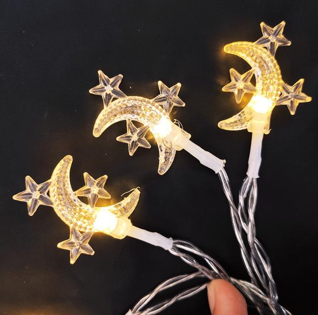 Middle East Moon & Star LED String Lights for Bedroom Atmosphere