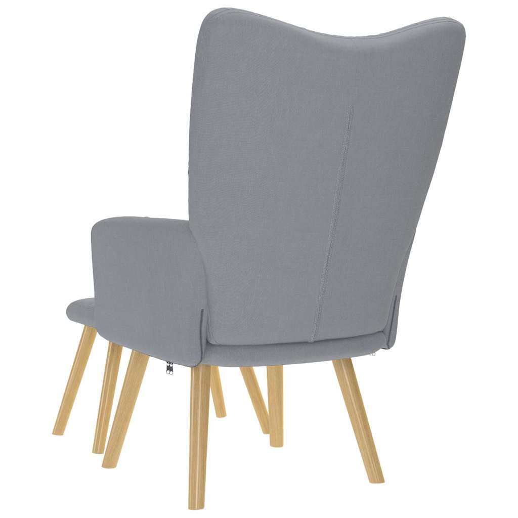 Relaxation Armchair with Footstool Light Grey Fabric