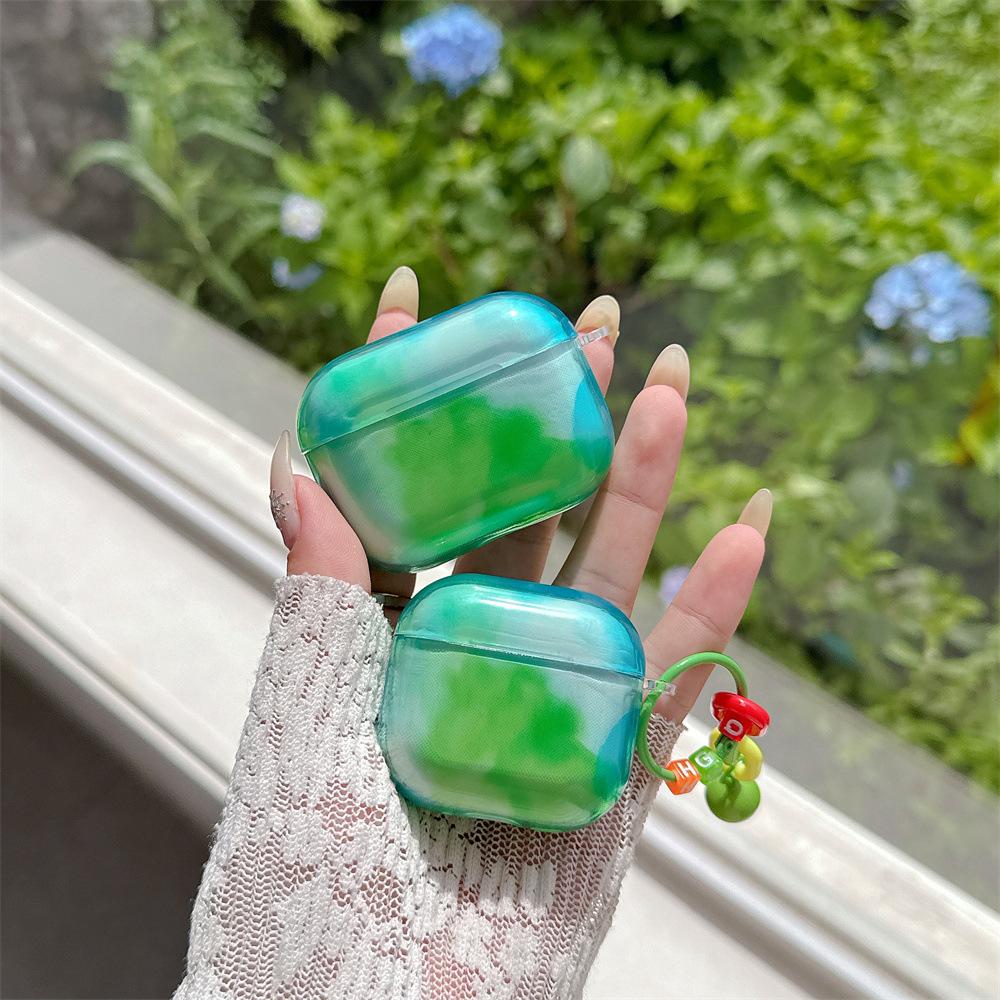 Rendering Blue-green Apple Earphone Case for AirPods 1 Generation Personalized Bluetooth Case PRO1/PRO1