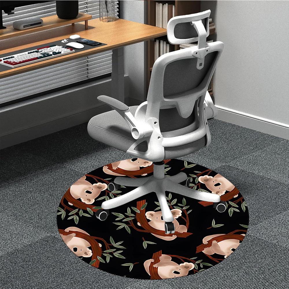 

1pc Koala Print Chair Carpet for Office Machine Washable Rug for Office, Good Gift for Family or Friends yy251225216 80cm by 80cm