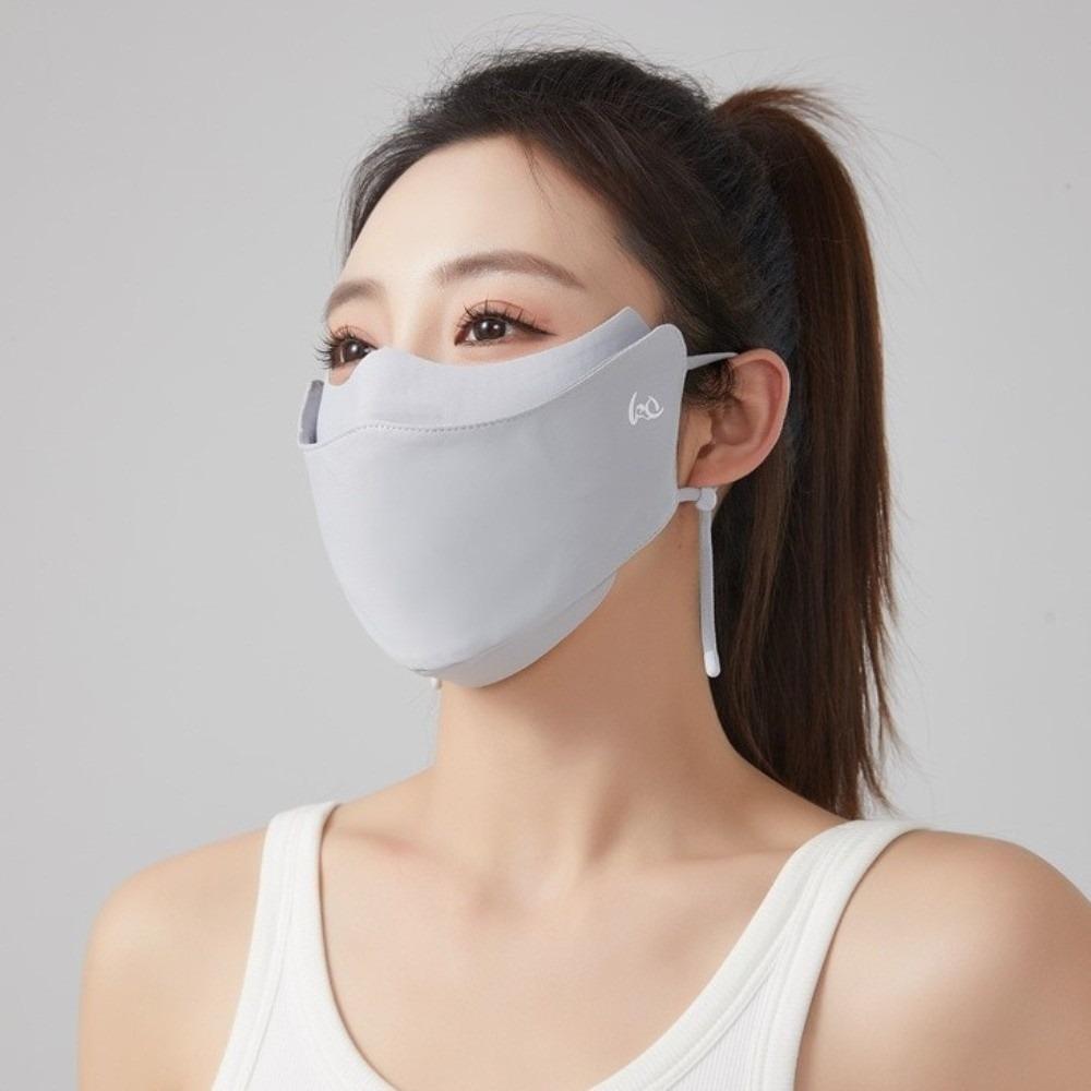 

Compartment-style Summer Face Mask Show Your Nose and Mouth UV Protection Outdoor Running and Cycling Face Mask Hanging Ear сірий