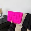 Puffy Cotton Clutch Bag Storage Bag Cosmetic Bag Portable Quilted Padded Makeup Bag  Women