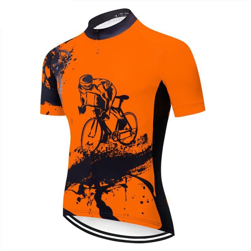 Maglia da Ciclismo da Uomo Mountain Bike Manica Corta Traspirante Abbigliamento Sportivo Ciclismo su Strada e Sentiero