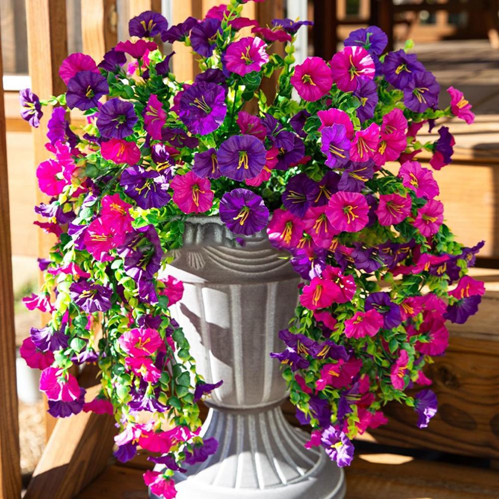 1PC Outdoor Courtyard Artificial Flowers, Eucalyptus Morning Glories, Silk Flowers, Home Wedding Decorations