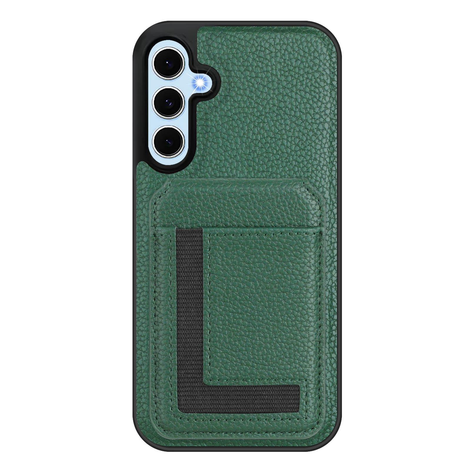 

Для Samsung Galaxy S24 FE CX01 Магнітний чохол TPU+Шкіра PU Задня кришка для телефону зі знімним тримачем для карток Dark Green