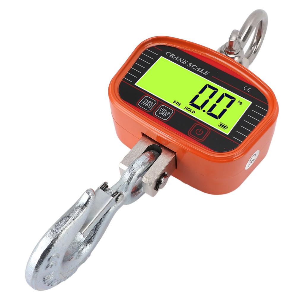 Digital Crane Scale 2000kg LCD Display Heavy Duty Industrial Hanging Scale with Remote Control for Farm Factory Orange