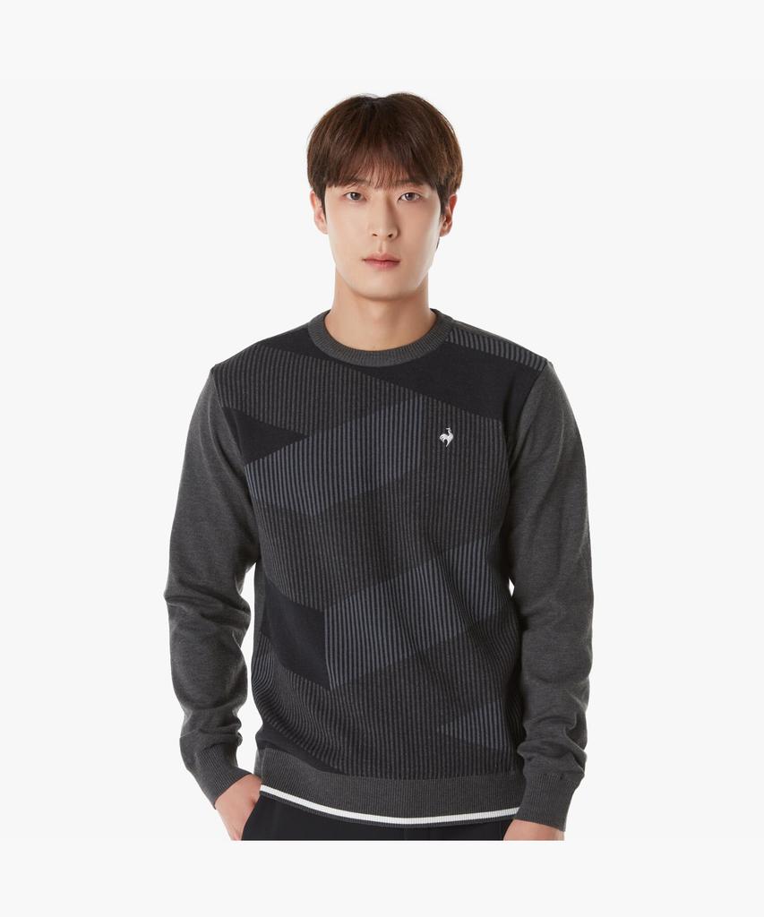 LECOQ GOLF Men'S Geometric Pattern Sweater (Gp421Mkpn1)
