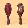 Atarah Donmokushion Wooden Round Boar Bristle Hairbrush