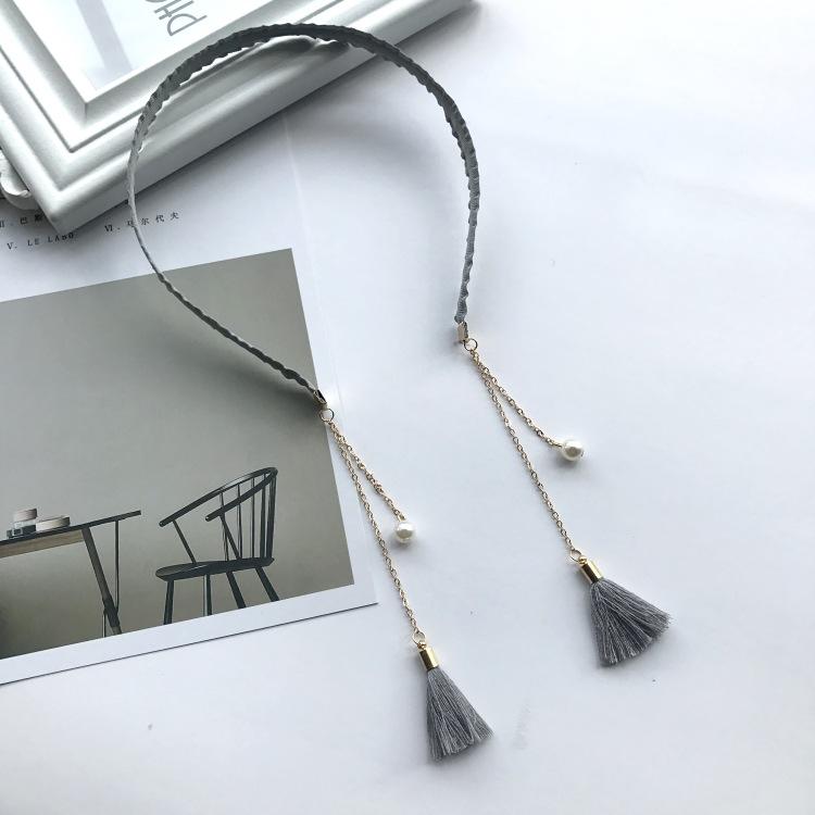 Simple fabric headband, flower pearl fake earrings, temperament versatile fringed pendant, headband, hairpin and hair accessories.