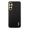 AZNS For Samsung Galaxy A17 5G Case Electroplating Carbon Fiber Texture PU+TPU Phone Cover