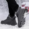 Χειμερινά παπούτσια με ζεστή γούνα για άντρες Αδιάβροχα αντιολισθητικά ψηλοτάπητα πάνινα παπούτσια με χοντρή επένδυση φλις ελαφριά αθλητικά παπούτσια πεζοπορίας για άνδρες