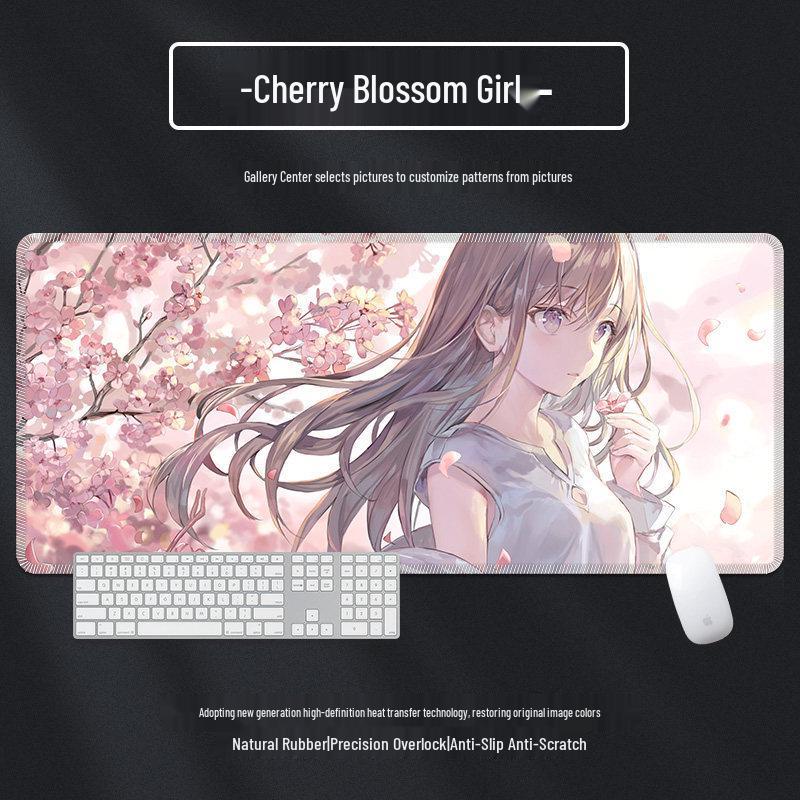 Extra Large Anime Esports Mouse Pad with Stitched Edges for Men and Women, Computer Desk Mat and Keyboard Pad