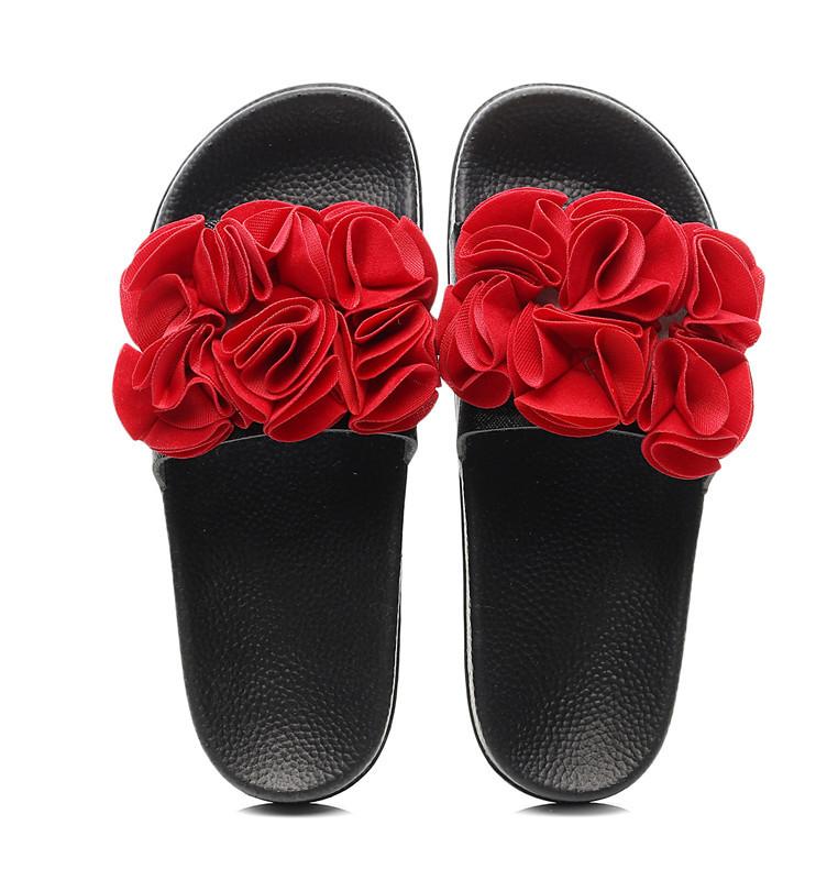 New Fashion Women Sandals Summer Flower Flat Heels Flip Flops Women's Shoes 36-41
