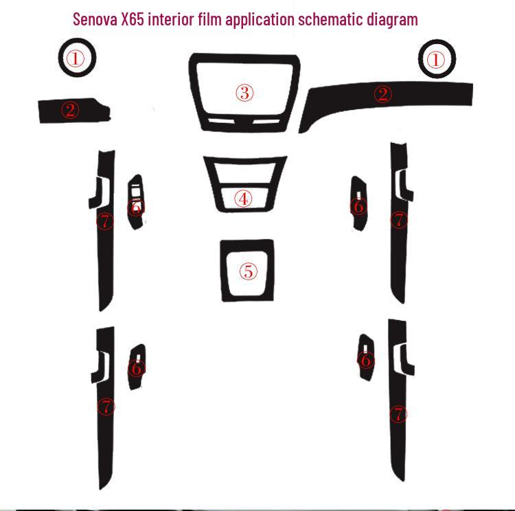 BAIC Senova X65 Interior Carbon Fiber Decor & Weiwang S50 Console Color Change Film