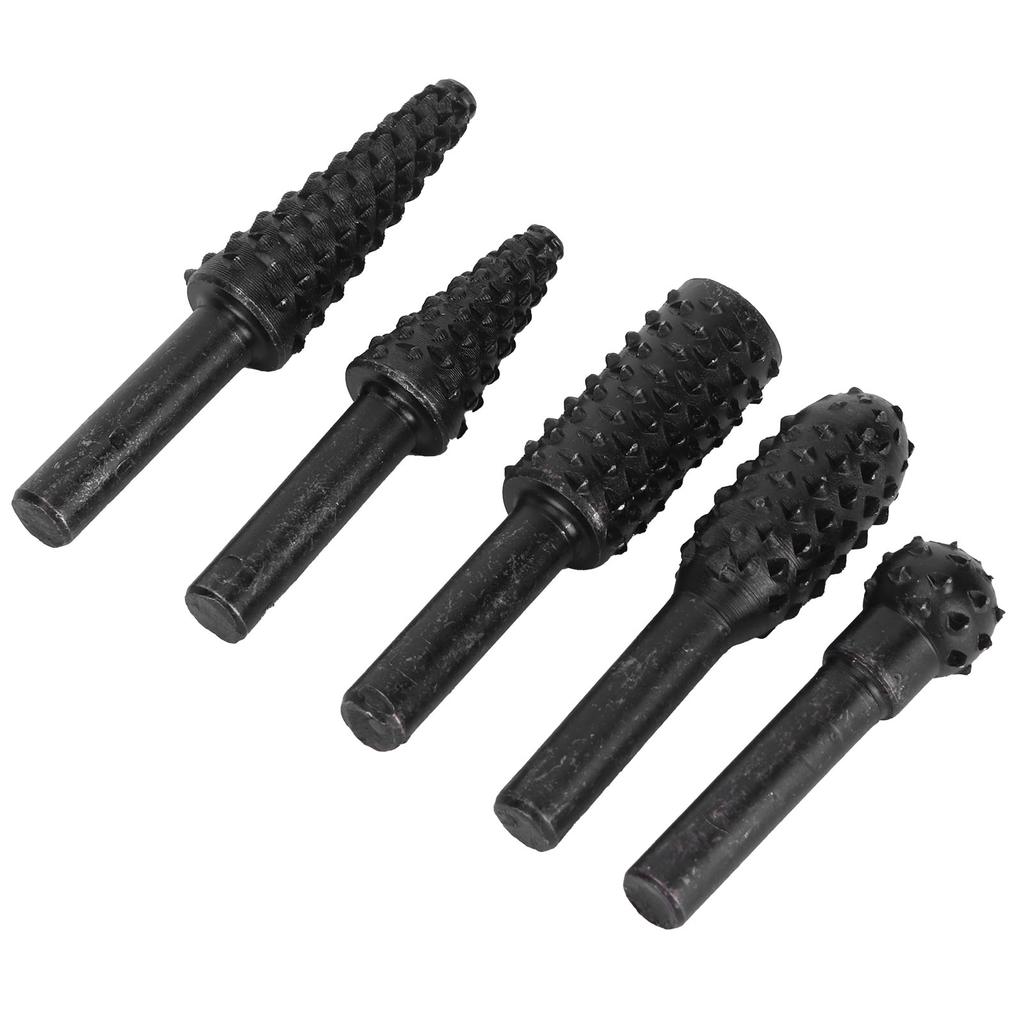 Sada 5ks Dřevořezbářský pilník Rašple Speciální tvarovaná rotační embosovaná brusná hlava