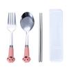 1pc Three-piece Suit With Box Travel Flatware Gift Cat Claw Stainless Steel Tableware Set Portable Cutlery Fork Spoon Chopsticks