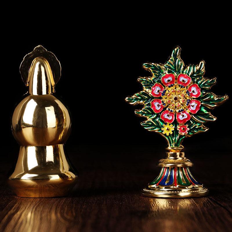 Chinese Style Specialty Copper Alloy Painted Dorma Food Pastry Flower Tibetan Buddhist Supplies Home Accessories