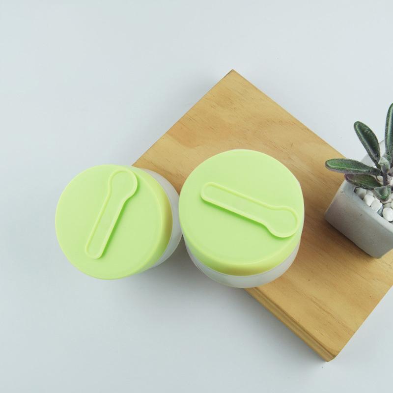 100G Empty Face Cream Jar With Magnetic Spoon Frosted Plastic Lotion Bottle Mask Jar Cosmetic Packaging Container