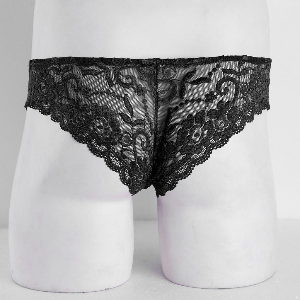 Sexy Herren-Dessous, Sissy-Höschen, geschlossen, schwuler männlicher Blumenspitze, durchsichtig, Jockstraps, Ausbuchtungsbeutel, Slips, Bikini-Unterwäsche