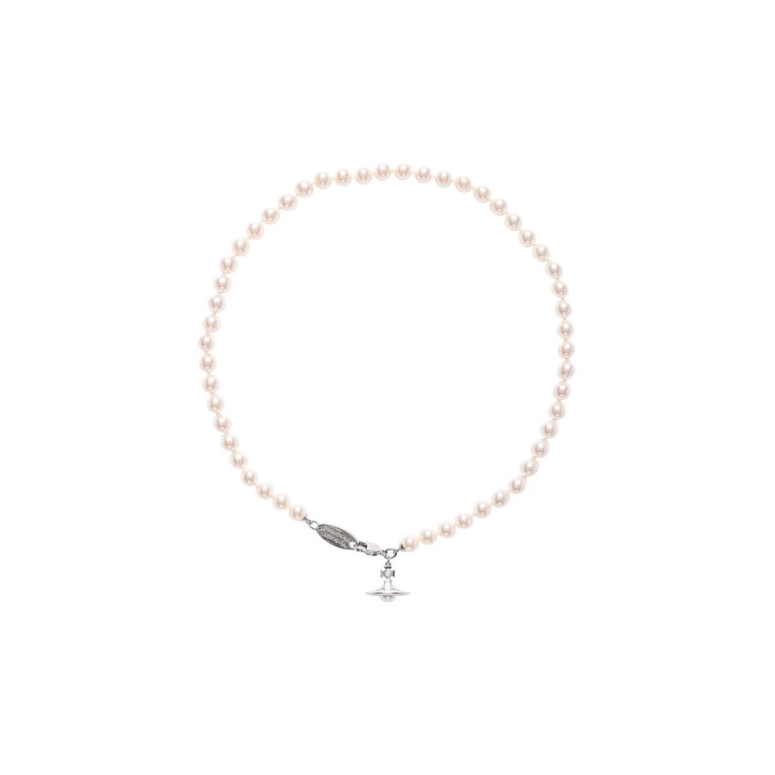 Vivienne Westwood Simonetta Pearl Necklace Women necklace Brass Yellow 63010085-02P113 Box,Silver White Pendant