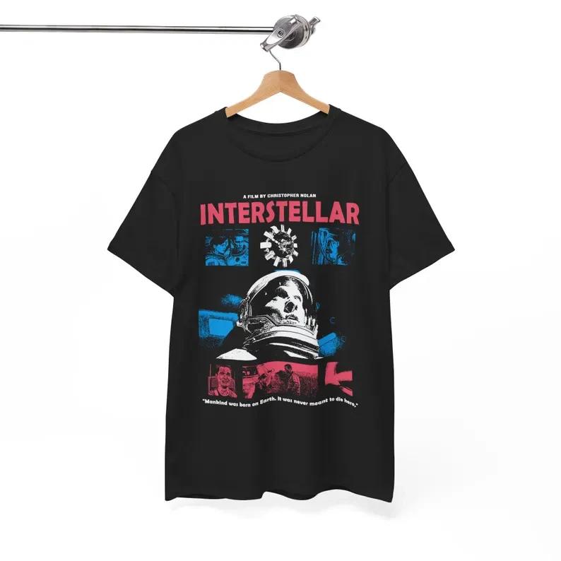 Interstellar Movie Graphic Tee Christopher Nolan Sci-Fi Space T-Shirt L