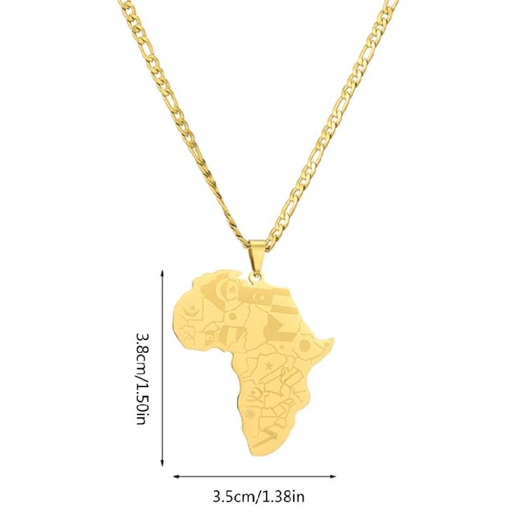 Edelstahl Afrika Karte Anhänger Halskette Schmuck Afrikanisches Symbol Halskette