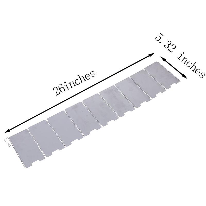 9 desková skládací zástěna proti větru pro hořák Venkovní kempingová vaření Plynový vařič Zástěna proti větru