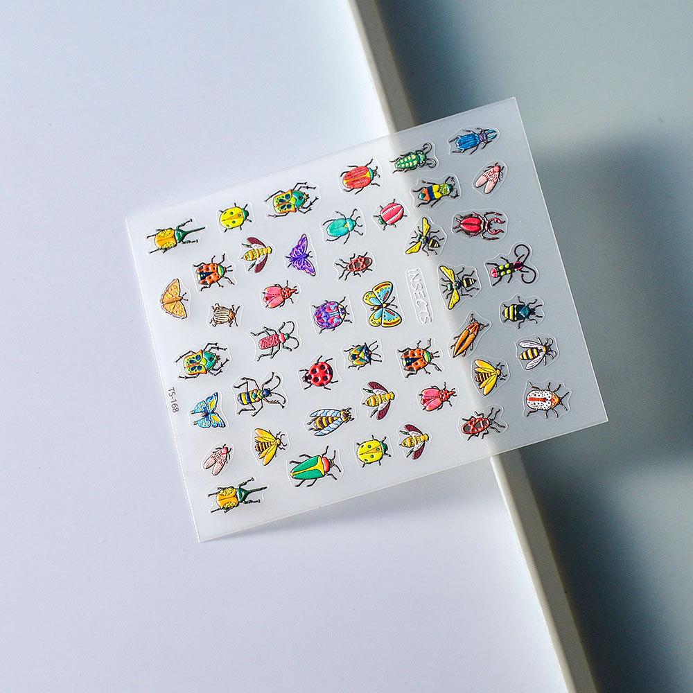 5D Embossed Dragonfly & Butterfly Nail Art Stickers with Insects & Ladybugs