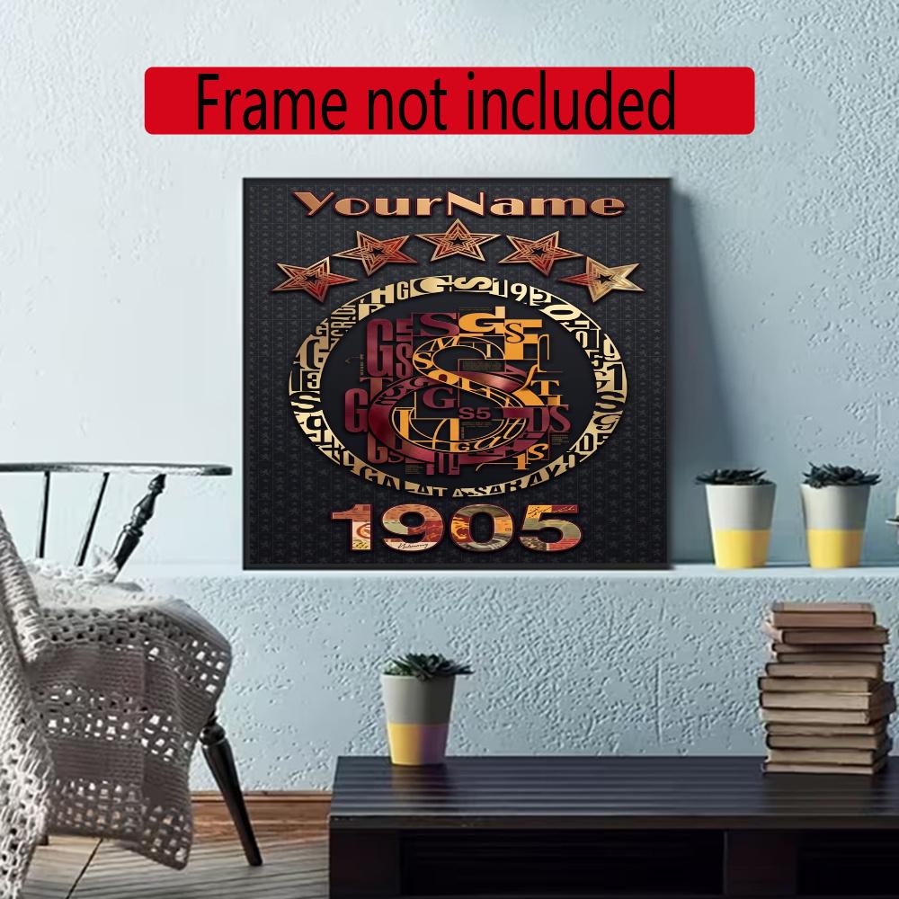 Galatasaray Customize Text Diamond Painting Round Diamond Mosaic Suitable For Beginners Diamond Painting Rhinestones Gift Frameless