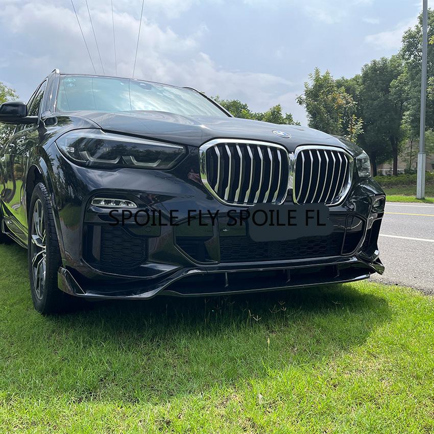 4X 2018-Up For BMW X5 G05 Pre Facelift Car Front Bumper Lip Splitter Spoiler Body Kit Diffuser Guard Cover By ABS Glossy Black