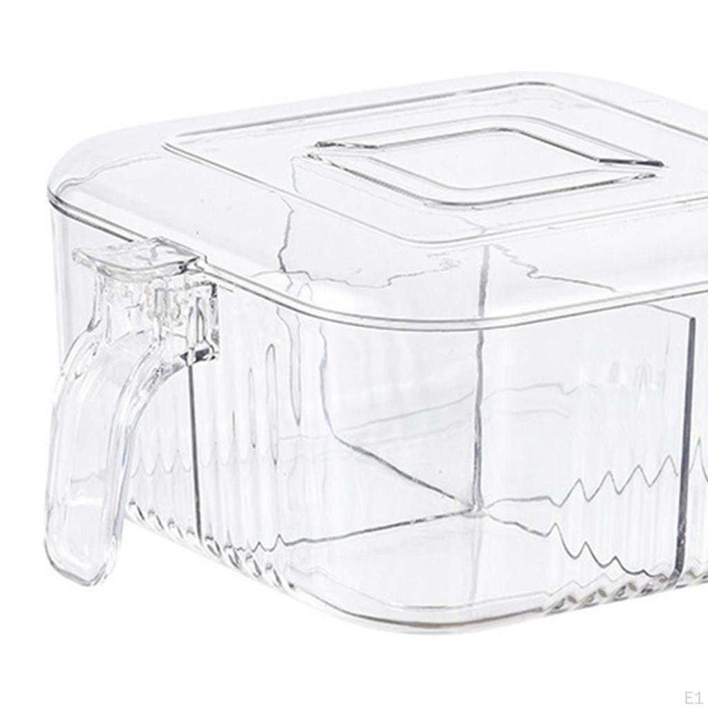 4 Storage Compartments Seasoning Box for Dining Table Home Kitchen