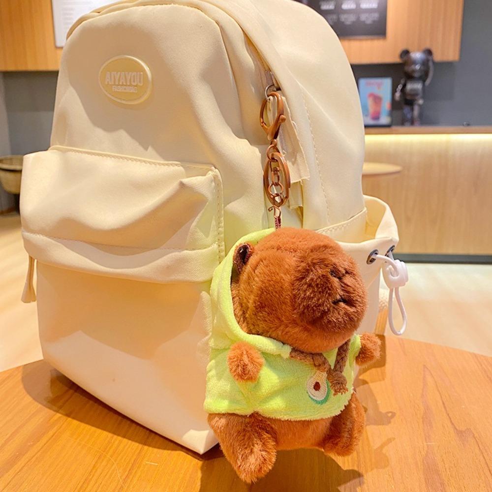 Malý plyšový přívěsek na klíče Kapybara Plyšový přívěsek Roztomilá simulační panenka Dárek k narozeninám