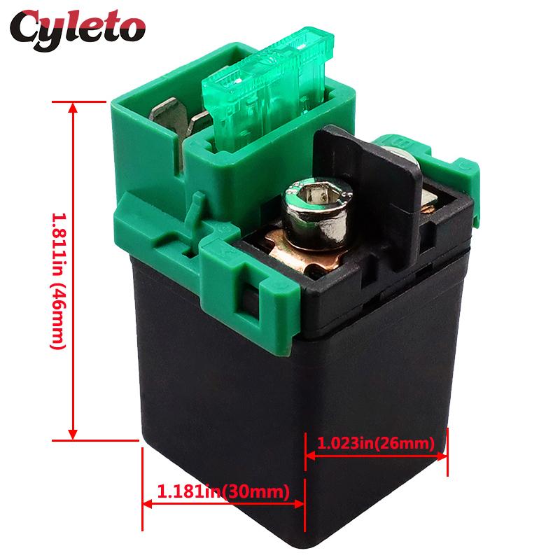 Cyleto 12V Motorcycle Starter Relay for Honda CRF125F CRF230L CRF250R CRF250X CRF450X Shadow VT 125 750 1100 1300 VTX1300 ST1300