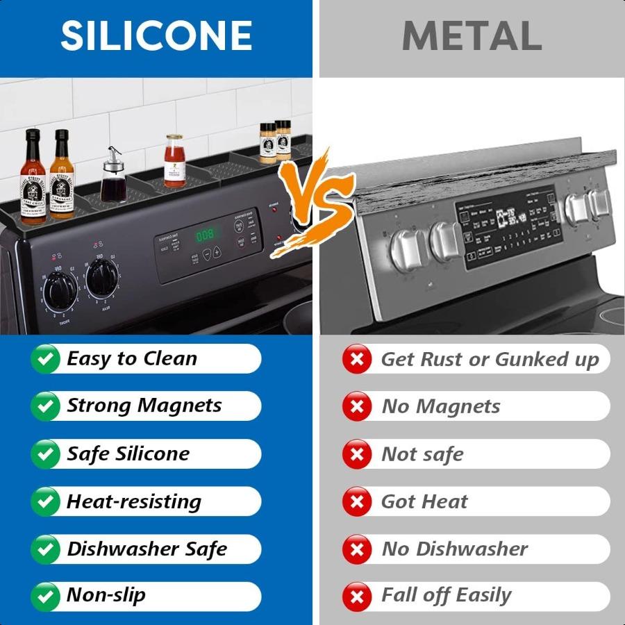 Stove Top for Silicone Shelf30 Inch Magnetic Shelf Over the Stove Spice Rack Kitchen Shelf for Above Stovetop Organizer Magnet