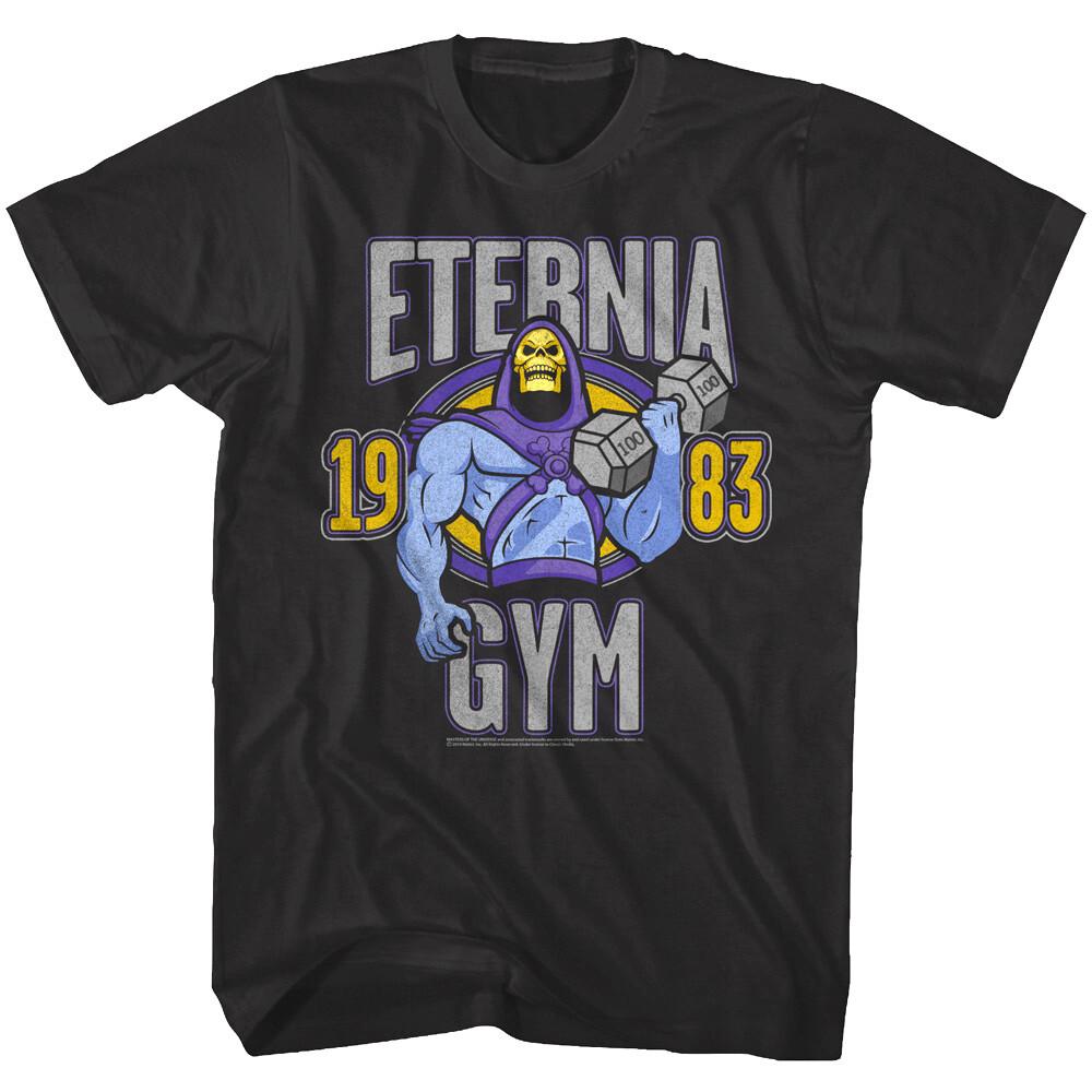 Masters of the Universe Skeletor Eternia Gym 1983 Men#039;s T Shirt HeMan Weights Unisex T-Shirt L