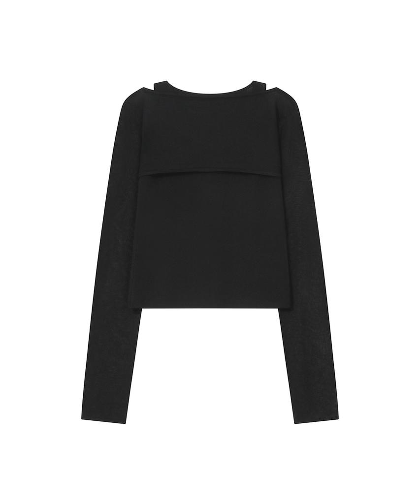 MISEKI SEOUL Layered Bolero Knit Top Black