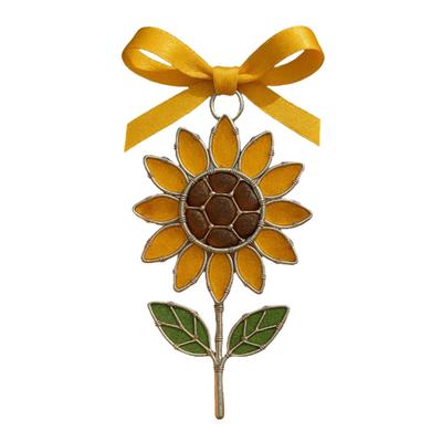 Sunflower Sea Glass Ornament Handmade Acrylic Sunflower Xmas Tree Hanging Decor Rustic Vintage Suncatcher for Living Room Farmhouse Wall Decor